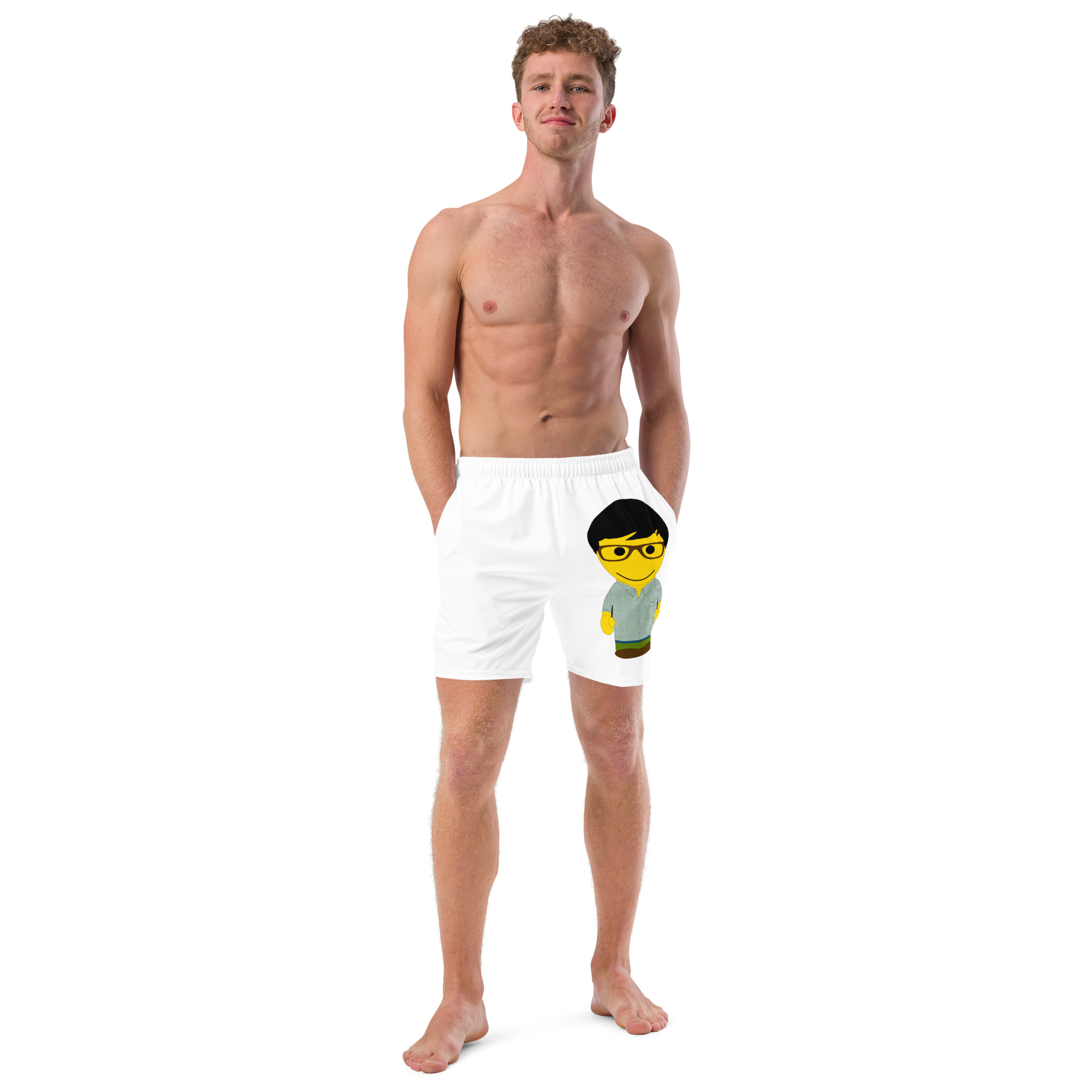 Short de bain recyclé (CHECAR-LOGCC1-BLUVER2)