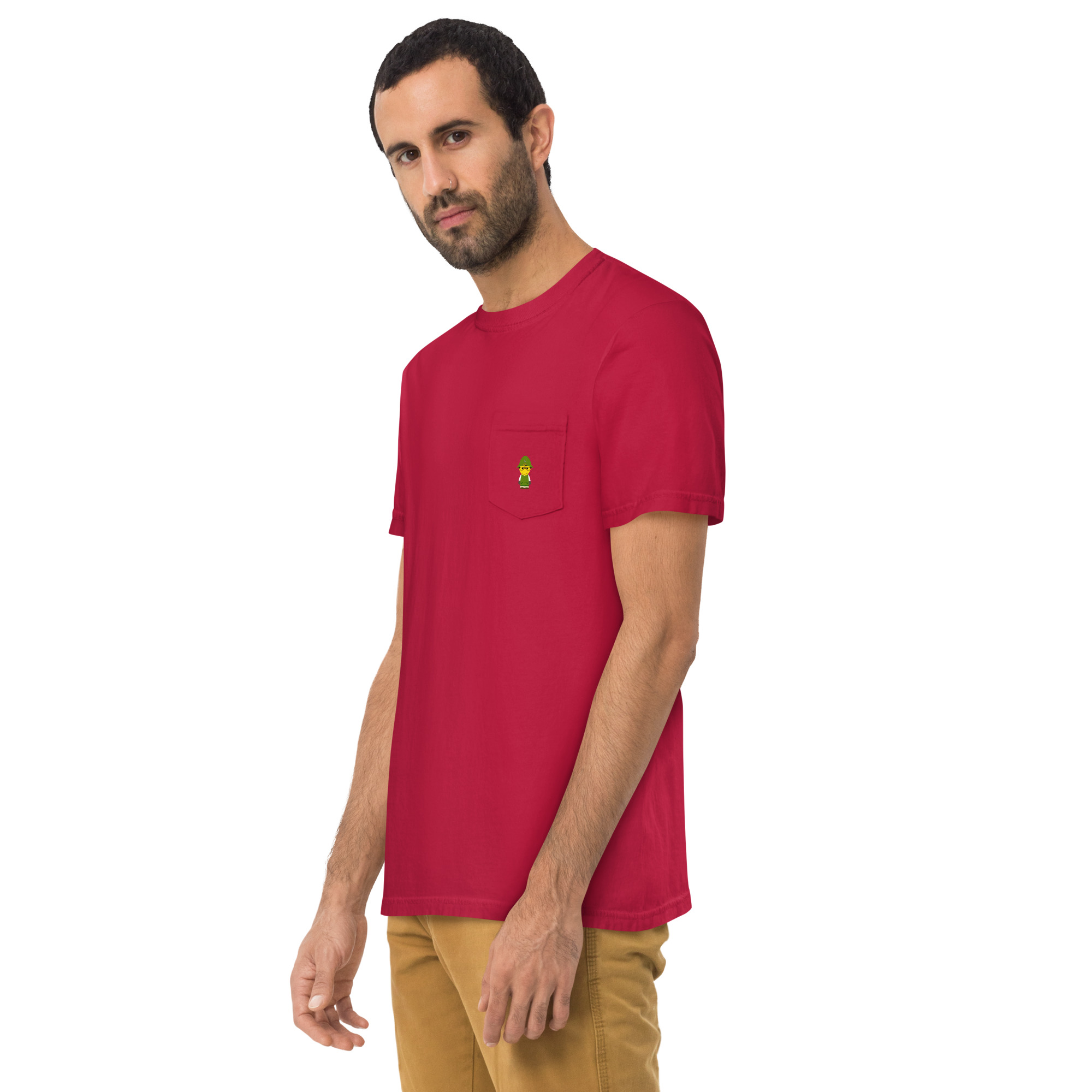 T-shirt teinté avec poche unisexe (COLBOB-LOG001-VER002)