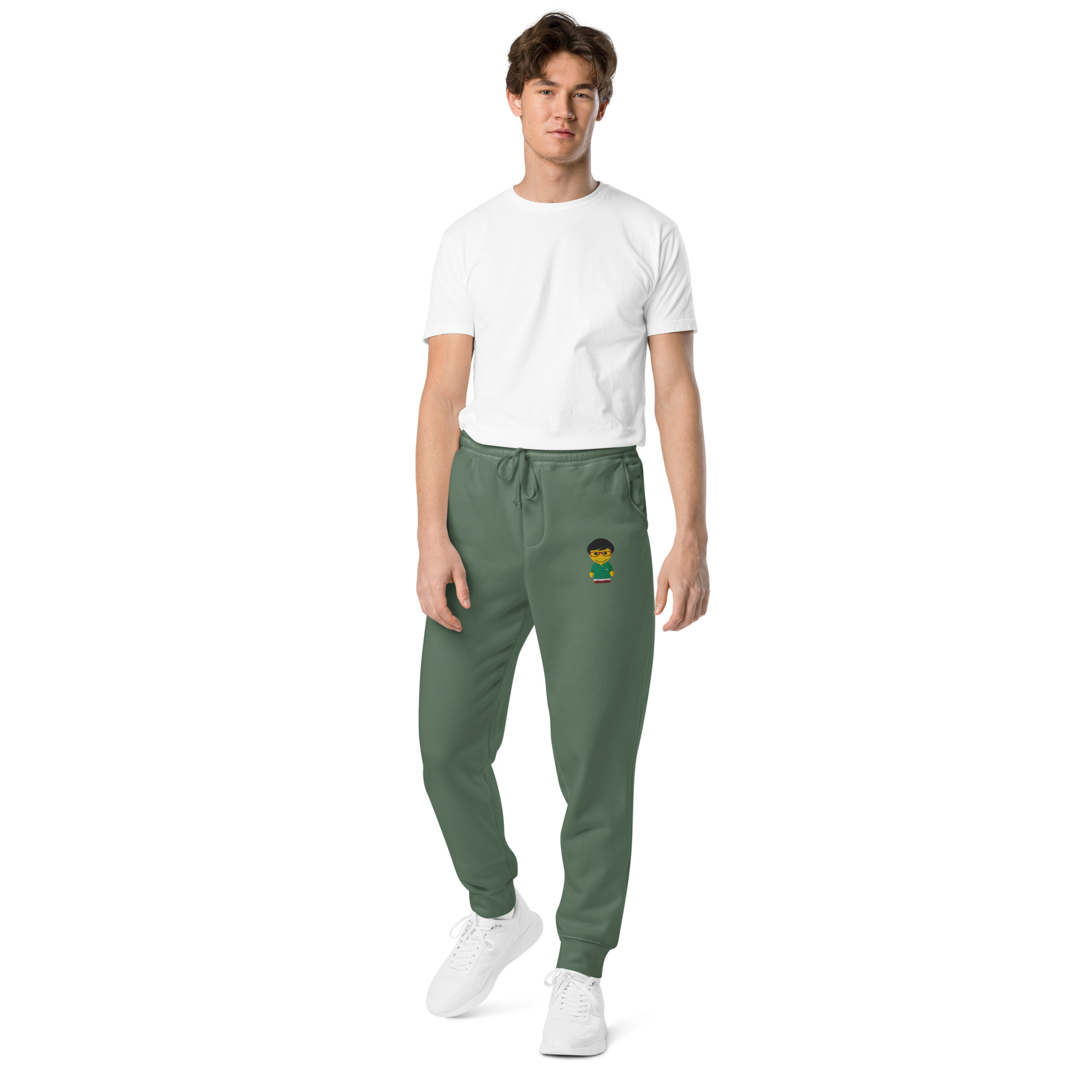 Pantalon de sport teint par pigment (POLCC1-LOGSAP-RAY001)