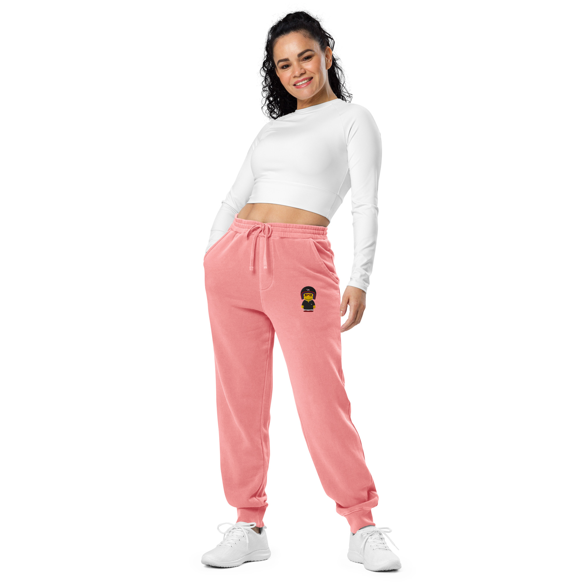 Pantalon de sport teint par pigment (POLBIK-LOGBLA-RAY001)