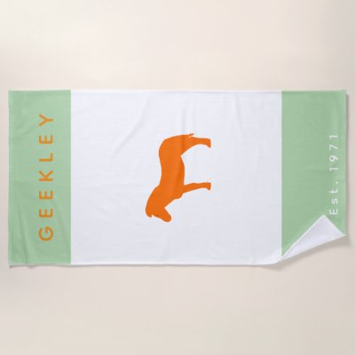 Serviette de plage GEEKLEY amande & orange