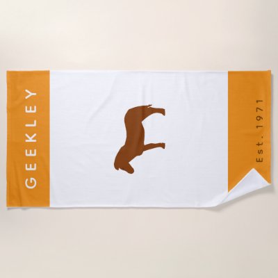 Serviette de plage GEEKLEY orange & marron